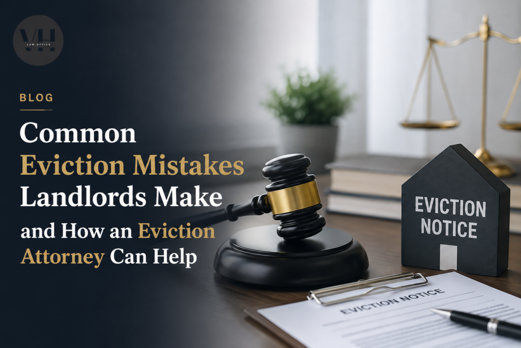 Eviction attorney helping landlord